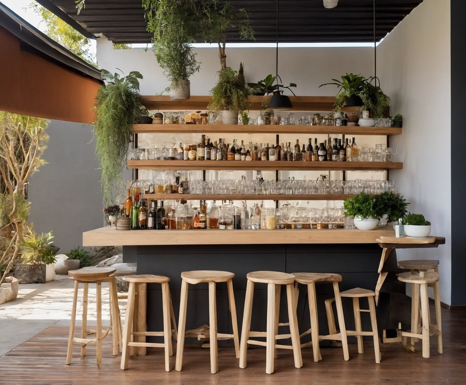 Café y cócteles en ambiente nocturno acogedor